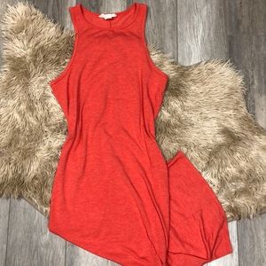 Coral midi dress
